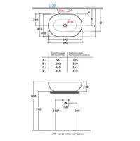 Раковина GLOBO T-EDGE накладная цвет agata арт-B6O60AT — фото 2, Раковины накладные