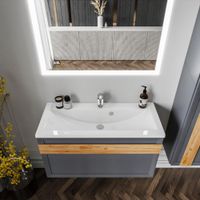 Комплект мебели для ванной Бриклаер БЕРЛИН 100SD, оникс серый — фото 6, Комплекты мебели для ванной