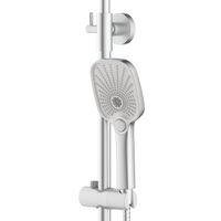 Душевая система Azario Alanti с квадратным тропическим душем, керамический картридж, шланг 150 см, сатин арт-AZ-K2332-1BN — фото 3, Душевые стойки