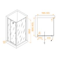 Душевой уголок RGW PA-44B (PA-02B + Z-050-1B) 800x900 41084489-014 — фото 1, Прямоугольные душевые уголки