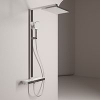 Душевая стойка SANCOS Vos с термостатическим смесителем, изливом, полкой, шлангом 1,5 м, верхним и ручным душем, цвет хром, арт. арт-SC6100CH — фото 3, Душевые стойки