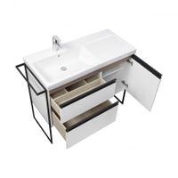 DOMI Тумба под раковину Gap Plus 100, 2 ящ., 1 дв., белый глянец, левая, ROCA арт-7857626806 — фото 6, Тумбы под раковину