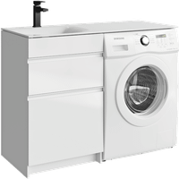 Товар: Напольная тумба под стиральную машину с двумя ящиками 115 см, цвет белый с умывальником арт-DU01052N+FOR.11.04.D-L - фото 5 Напольная тумба под стиральную машину с двумя ящиками 115 см, цвет белый с умывальником арт-DU01052N+FOR.11.04.D-L — фото 5, Тумбы с раковиной