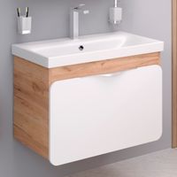 Тумба подвесная с умывальником SKANDI 80 /дуб золотой Крафт/ AQUA DE MARCO 5080CRAFTCSCA/H — фото 1, Тумбы с раковиной