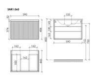 Тумба подвесная SANCOS Snob R 1.0 590х445х406, c одним ящиком оснащенным доводчиками, Beige Soft , арт. арт-SNR1.060CE — фото 8, Тумбы под раковину