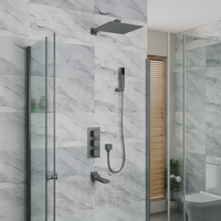 Душевая система встраиваемая с термостатом D&K Bayern.Liszt , серый графит арт-DA2515606A04 — фото 2, Встраиваемые душевые комплекты