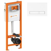 KK-POL SET/M400/380/K Economic Комплект инсталляции с клавишей M08, цвет белый матовый — фото 1, Инсталляции для унитазов