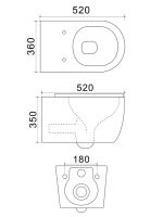 Agger Унитаз подвесной безободковый TORNADO, сиденье с микролифтом арт-AT12150 — фото 6, Подвесные унитазы