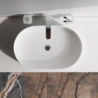 M8FWCC20500WG Func Раковина накладная овальная 50 см, цвет белый глянец — фото 1, Раковины накладные