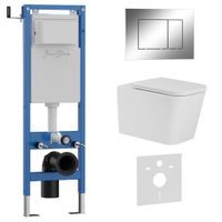 Комплект 3в1 IBERICA BLANCA инсталляция SILENCIO MINI, унитаз TOLEDO ALTO белый, кнопка смыва ESTI-S хром глянцевый (IB.001M.TLA.231.852) — фото 1, Комплекты унитаз + инсталляция