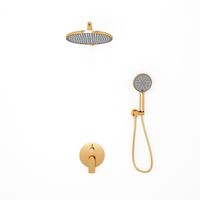 Встраиваемая душевая система LICATA, Золото брашинг LI-400-G-C4 — фото 1, Встраиваемые душевые комплекты