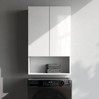 X-Joy, Шкаф навесной с дверками и открытой полкой, 60 см, белый глянец арт-M85CHX06021WG — фото 2, Шкафы для ванной