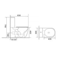 Унитаз-компакт Azario BONELLE 355х630х795 напольный, безободковый, слив "Торнадо", в комплекте с быстросъемным сиденьем микролифт арт-AZ-1229A — фото 7, Напольные унитазы