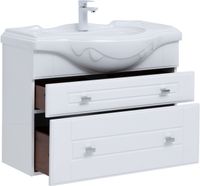 Тумба под раковину Aquanet Рондо 85 белый глянец арт-00304289 — фото 6, Тумбы под раковину