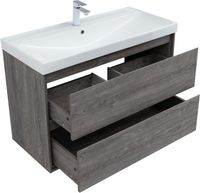 Тумба под раковину Aquanet Милан 100 дуб рошелье арт-00336375 — фото 9, Тумбы под раковину