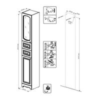 Товар: Пенал Бриклаер АННА 32 см, белый 4627125411427 - фото 2 Пенал Бриклаер АННА 32 см, белый 4627125411427 — фото 2, Пеналы для ванной комнаты