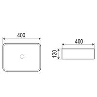 Раковина Azario 40х40х12 накладная, белая арт-AZ-4322 — фото 2, Раковины накладные