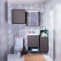 Комплект мебели для ванной Бриклаер КРИСТАЛЛ 50Z, графит/муссон — фото 7, Комплекты мебели для ванной