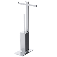 Стойка COLOMBO DESIGN UNITS B9108 напольная с двойным держателем туалетной бумаги и ершиком цвет хром B9108D — фото 3, Ершики для унитаза