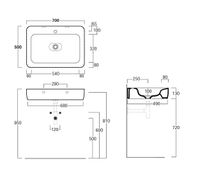 Раковина SIMAS HENGES подвесная или накладная с одним отверстием цвет белый арт-HE10 — фото 2, Раковины накладные