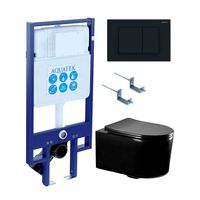 SET AQUATEK МИЯ-MB-012 4в1 (рама AQUATEK Standard INS-0000020+ крепеж KKI-0000002+клавиша KDI-0000012+унитаз AQ2004-MB с тонким сиденьем soft-close — фото 11, Комплекты унитаз + инсталляция