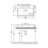 Раковина GLOBO STONE подвесная с одним отверстием цвет белый арт-SCQ811BI — фото 2, Раковины подвесные