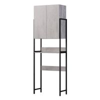 стеллаж Комфорт полки и дверцы 300 бетон арт-MFR80060BT — фото 1, Стеллажи для ванной комнаты