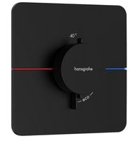 Смеситель для душа, Hansgrohe, ShowerSelect Comfort Q, с регулировкой напора, тип открывания воды-вентильный, тип регулирования воды-термостатический картридж, монтаж-настенный встраиваемый, отверстия для монтажа-1, внутренняя часть-необходимо заказать, цвет-черный матовый арт-15588670 — фото 1, Встраиваемые смесители для душа