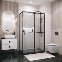 Боковая стенка Grossman Style 200.K33.05.100.21.00 (100х195) черный матовый,стекло прозрачное, 1 место — фото 5, Боковые стенки