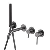 Смеситель ABBER Wasser Kreis AF8130NG для ванны скрытого монтажа, никель — фото 1, Смеситель для ванны