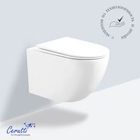 Унитаз AMICI Aria Tornado подвесной безободковый со смывом торнадо Ceruttispa CT11388 (490х335х340) — фото 3, Подвесные унитазы