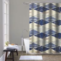 шторка д/в тканевая 180х200см "Винтажные ромбы" MZ-162 — фото 1, Шторки на ванну
