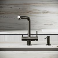 Смеситель для кухни SANCOS Spin с поворотным и вытяжным изливом, c краном для фильтрованной воды, цвет вороненая сталь, арт. арт-SC4015GG — фото 4, Смесители для кухни