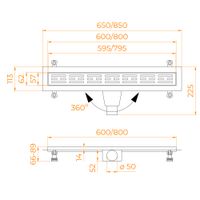 Душевой лоток Drain Leo-20 60212080-01 — фото 6, Душевые лотки