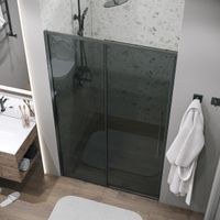 Дверь в нишу Grossman Galaxy (140х195) графит сатин,стекло тонированное,раздвижные, 1 место арт-100.K33.01.140.42.10 — фото 4, Раздвижные душевые двери