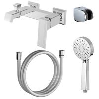 Смеситель для ванны и душа Azario EXQUISITE с ручным душем, керамический картридж, хром арт-AZ-VSN238340C — фото 6, Смеситель для ванны