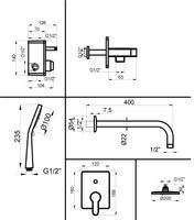 Промо-комплект встраиваемый для душа AZARIO TEVIS, хром арт-AZ-15490721 — фото 1, Встраиваемые душевые комплекты