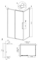 Душевое ограждение Grossman Cosmo 100.K33.02.110.21.02-200.K33.02.100.21.02 (110х100х195) раздвижная(левая),черный матовый,стекло шиншилла,2 места арт-120.K33.02.1110.21.02 — фото 9, Прямоугольные душевые уголки