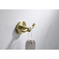 Крючок двойной Timo Saona 13012/17 золото матовое — фото 1, Крючки для полотенец