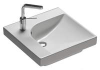 Раковина HATRIA GRANDANGOLO подвесная или на тумбу с одним отверстием с переливом цвет белый арт-YXFA01 — фото 1, Раковины подвесные