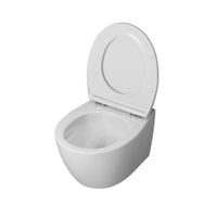 Унитаз подвесной Grossman (520х373х365) безободковый,смыв торнадо,белый с тонкой крышкой,микролифт,1 место арт-GR-4405SQ — фото 2, Подвесные унитазы