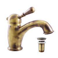 Смеситель Labe для раковины с донным клапаном Click-Clack метал. высота 140 мм, бронзовый, арт-L427.5SM — фото 1, Смесители для раковины