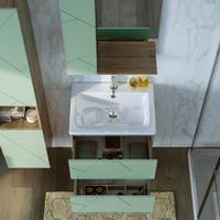 Товар: Тумба под раковину подвесная Бриклаер КРИСТАЛЛ фисташковый, 60 см 4627125417153 - фото 4 Тумба под раковину подвесная Бриклаер КРИСТАЛЛ фисташковый, 60 см 4627125417153 — фото 4, Тумбы с раковиной