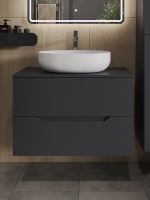 Orange Line тумба с раковиной подвесная 80 см, графит/белый арт-Li-80TugMDF+B05-520W — фото 3, Тумбы с раковиной