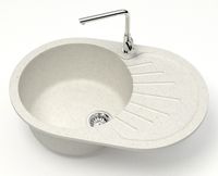 Кухонная мойка AZARIO Flora 730x450x215 искусственный мрамор, цвет хлопок арт-CS00079914 — фото 1, Кухонные мойки