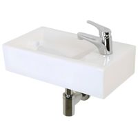 Раковина маленькая GS, 45x25x12 cm, отверстие справа. белая керамика арт-32577 — фото 8, Раковины накладные