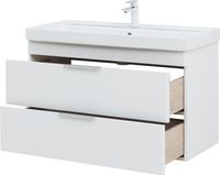 Тумба с раковиной Aquanet Ирис new 100 подвесная 2 ящ. цв. белый глянец 00342095 — фото 10, Тумбы с раковиной