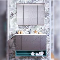 Комплект мебели для ванной Бриклаер КРИСТАЛЛ 100Z, графит/муссон — фото 1, Комплекты мебели для ванной