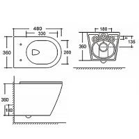 Унитаз подвесной Azario VELA 360х480х360 безободковый, система смыва "Торнадо", с быстросъемным сиденьем микролифт арт-AZ-2480 — фото 12, Подвесные унитазы