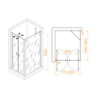 Душевой уголок RGW PA-144B (PA-104B+Z-050-2B+O-204B) 800x1000 060814480-14 — фото 1, Прямоугольные душевые уголки